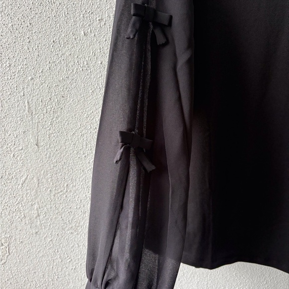 Adrianna Papell Ruffle Neck Keyhole Back Closure Size S Bow Goth Office Party - Picture 5 of 10